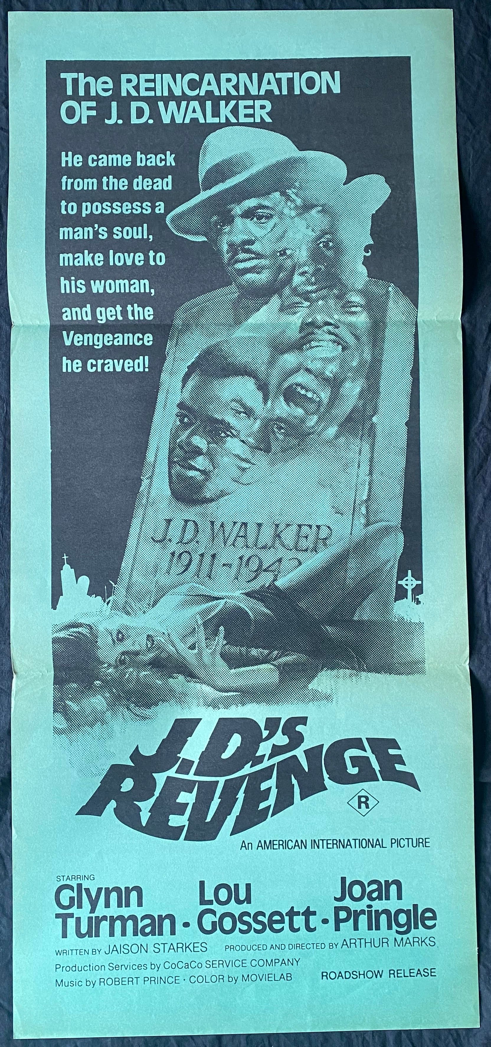 JD'S REVENGE (1976) — Original Australian daybill movie poster.