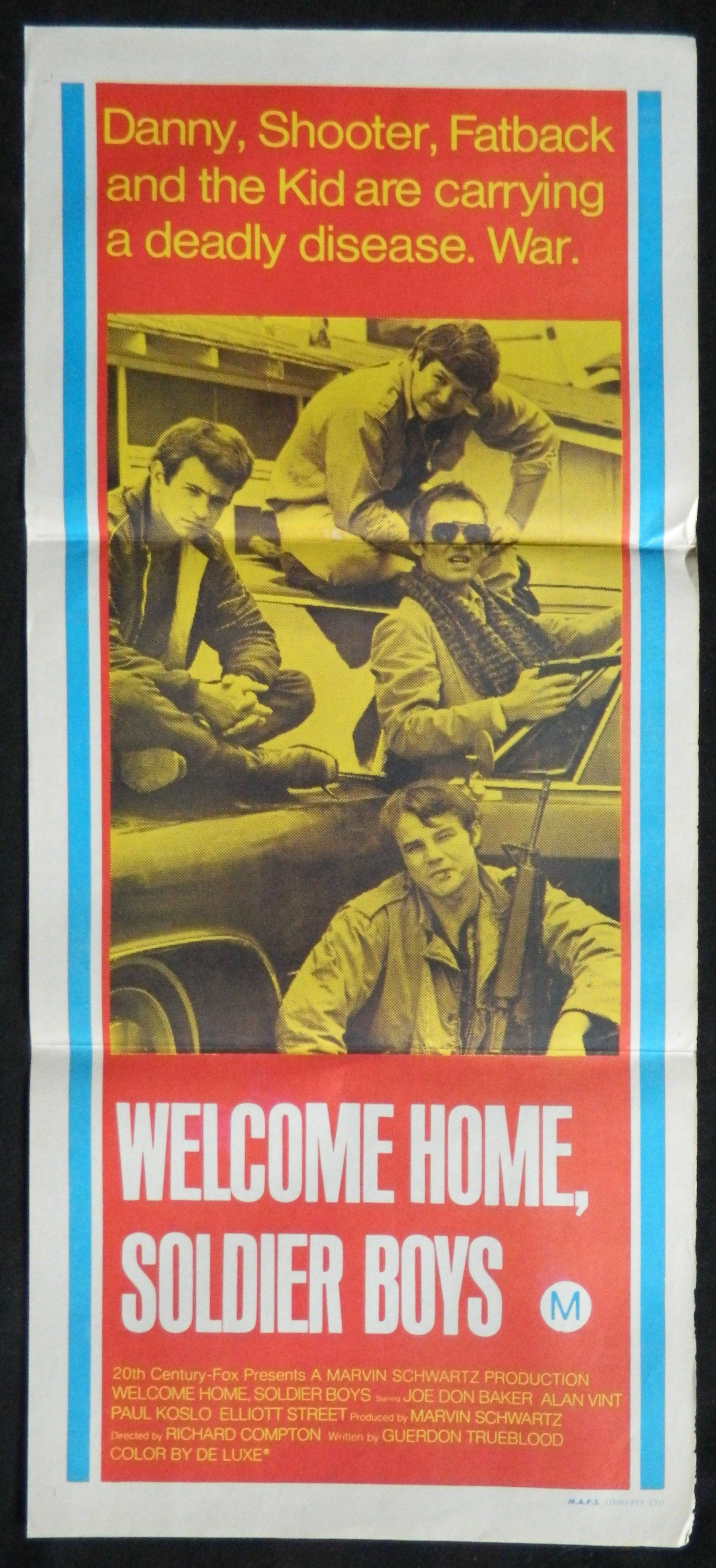 WELCOME HOME SOLDIER BOYS (1971) — Original Australian daybill movie poster