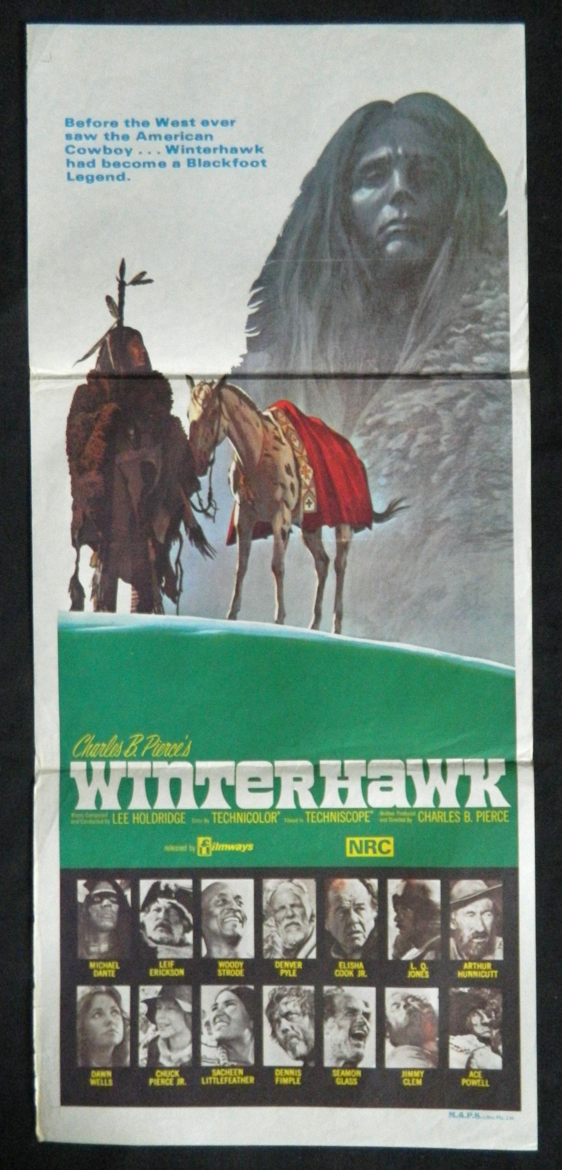 WINTERHAWK (1975) — Original Australian daybill movie poster