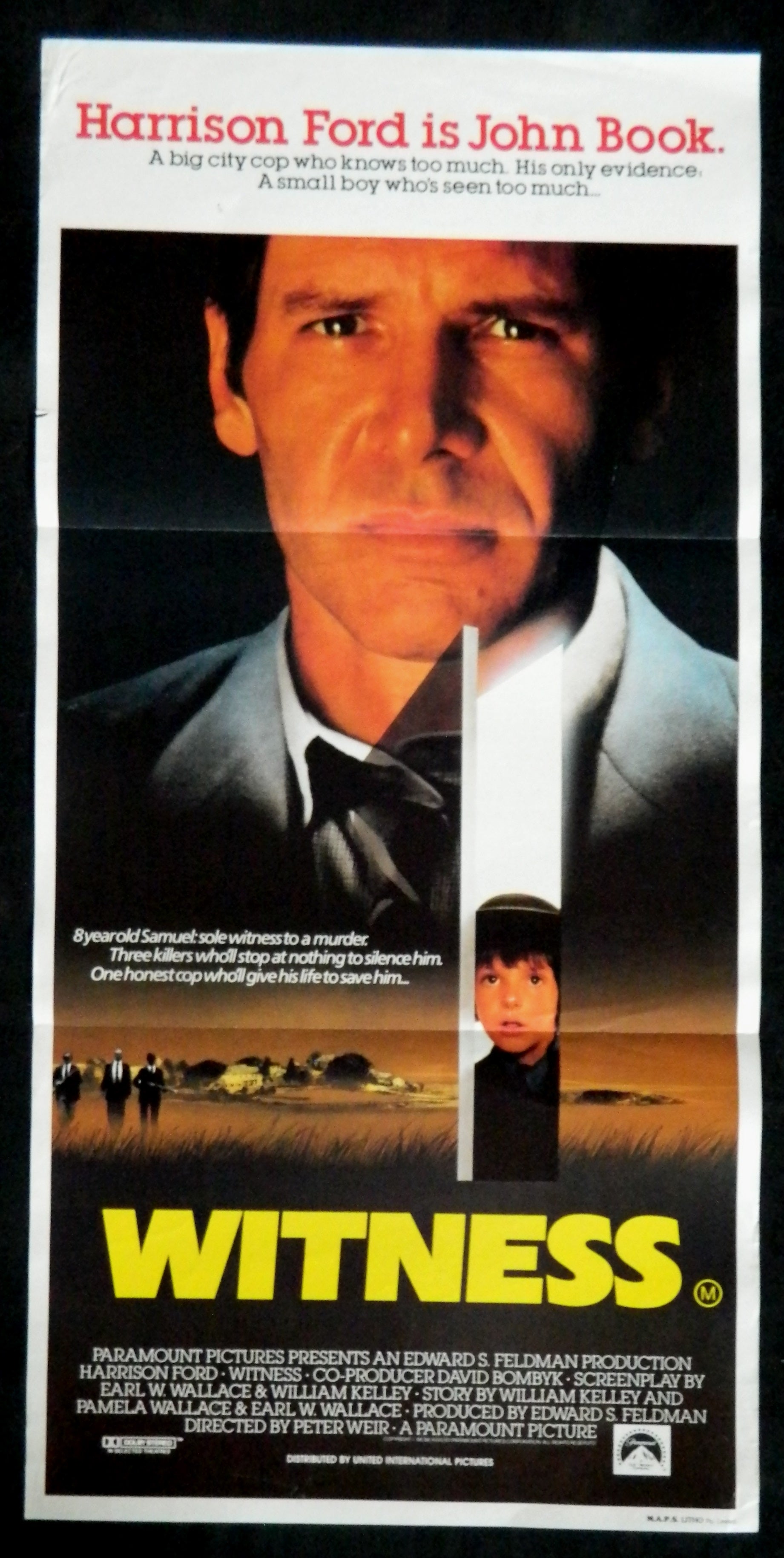 WITNESS (1985) — Original Australian daybill movie poster
